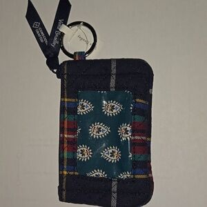 Vera Bradley Red, Green, And Blue Tartan Plaid Key & Card Holder